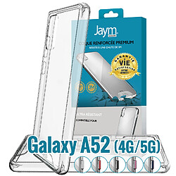 JAYM - Coque Ultra Renforcée Premium pour Samsung Galaxy A52 4G / 5G / A52S 5G - Certifiée 3 Mètres de chute ? Garantie à Vie - Transparente - 5 Jeux de Boutons de Couleurs Offerts