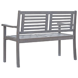 Avis vidaXL Banc de jardin 2 places avec coussin 120 cm Gris Eucalyptus