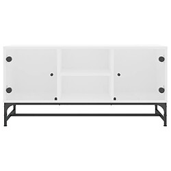 Acheter vidaXL Meuble TV avec portes en verre blanc 102x37x50 cm