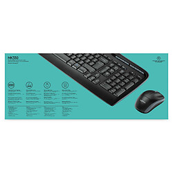 Logitech Wireless Combo MK330 clavier Souris incluse USB QWERTY US International Noir