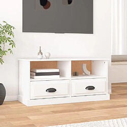 vidaXL Meuble TV blanc 93x35,5x45 cm bois d'ingénierie