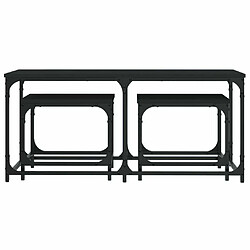 Acheter Maison Chic Ensemble de 3 Tables basses gigognes,Table Console pour salon noir bois d'ingénierie -MN91327