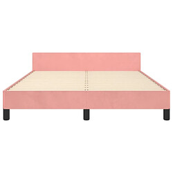 Maison Chic Lit adulte - Cadre Structure de lit avec tête de lit Contemporain Rose 140x190 cm Velours -MN46235 pas cher