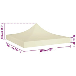 Acheter vidaXL Toit de tente de réception 2x2 m Crème 270 g/m²