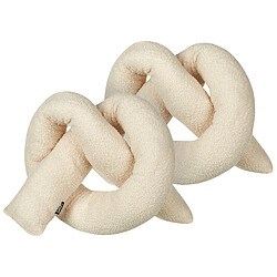 Beliani Coussin GLADIOLUS Fourrure synthétique 172 x 14 cm Unicolore Beige