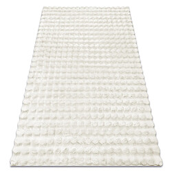 RUGSX Tapis BUBBLE blancs 11 IMITATION DE FOURRURE DE LAPIN 3D structurel 120x170 cm