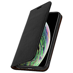 Avizar Étui Apple iPhone XS Max Housse Cuir Portefeuille Fonction Support - noir