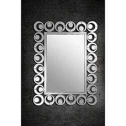 Vivenla Miroir mural argenté design effet 3D L. 90 x P. 2 x H. 120 cm collection Shyon