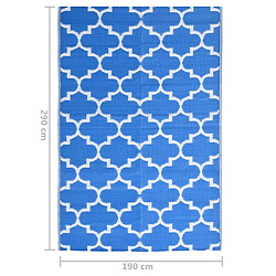 vidaXL Tapis d'extérieur Bleu 190x290 cm PP pas cher