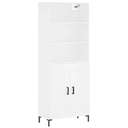 vidaXL Buffet haut Blanc 69,5x34x180 cm Bois d'ingénierie