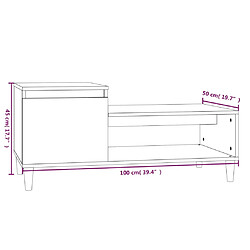 vidaXL Table basse Gris béton 100x50x45 cm Bois d'ingénierie pas cher