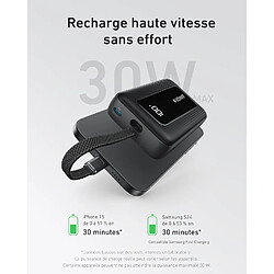 SANAG Zolo Power Bank, Batterie Externe Haute Vitesse 10 000 Mah 30 W, Câble Usb-C Intégré, 1 Port Usb-C, 1 Port Usb-A, Pour Iphone 16/16 Pro/16 Pro /16 Plus, Macbook, Galaxy, Et Autres