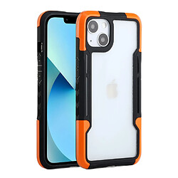 Coque en TPU + acrylique antichute, hybride noir/orange pour votre Apple iPhone 13 6.1 pouces