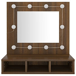 Helloshop26 Armoire à miroir avec led chêne 60 x 31,5 x 62 cm marron 02_0006665