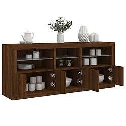 Acheter Maison Chic Commode Buffet - Meuble de rangement avec lumières LED chêne marron 162x37x67 cm -GKD35414