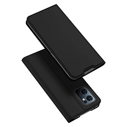 Etui en PU DUX DUCIS avec support et porte-carte, noir pour votre Oppo Reno7 5G (Global)/Find X5 Lite