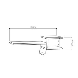 Avis Toilinux Lot de 2 Etagères murale L.75 cm - Blanc