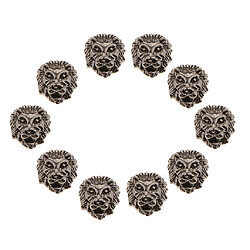 10 pcs métal lion tête bracelet collier connecteur charme perles argent cuivre