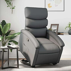 Maison Chic Fauteuil Relax pour salon, Fauteuil inclinable Gris Similicuir -GKD84510