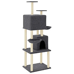 Arbre à chat avec griffoirs,niche pour chat en sisal Gris foncé 180 cm -MN55108