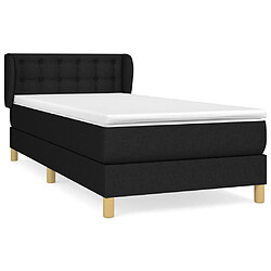 vidaXL Sommier à lattes de lit avec matelas Noir 100x200 cm Tissu