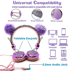 Acheter Universal Adorable enfant casque filaire avec micro 3.5mm musique stéréo fille cadeau casque/écouteur