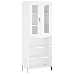 vidaXL Buffet haut Blanc 69,5x34x180 cm Bois d'ingénierie