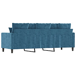 Acheter vidaXL Canapé à 3 places Bleu 180 cm Velours