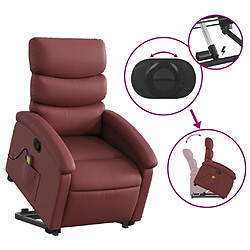 Acheter vidaXL Fauteuil inclinable de massage Rouge bordeaux Similicuir