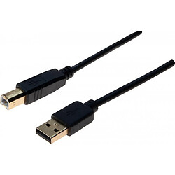 Abi Diffusion Cordon USB 2.0 type A / B avec ferrites noir - 2,0 m