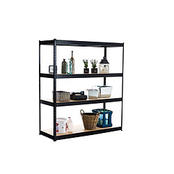 Decoshop26 Etagère galvanisée pour charges lourdes en métal 4 niveaux noir 160x60x180cm ETA10076