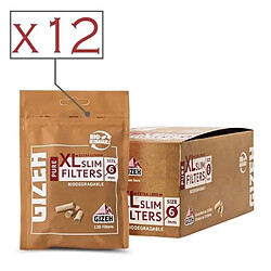 Gizeh Tubes Et Filtres Lot de 12 sachets de filtres à cigarette Gizeh Pure XL Slim