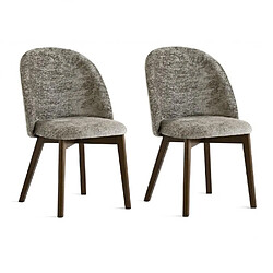 Inside 75 Lot de 2 Chaises TUKA MID structure bois assise tapissé grège