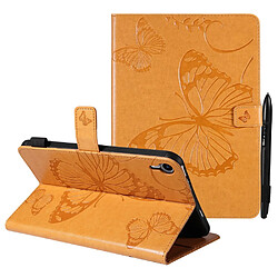 Etui en PU motif papillon avec support magnétique jaune pour votre iPad mini (2021)