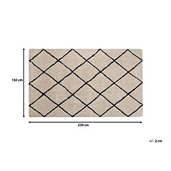 Beliani Tapis 160 x 230 cm beige et noir ADALAR