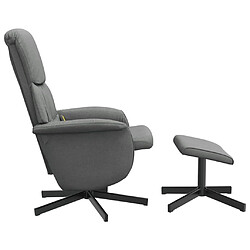 Maison Chic Fauteuil Relax pour salon, Fauteuil de massage inclinable et repose-pieds gris foncé tissu -GKD98906 pas cher