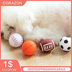 Jouets pour Chiens Balle de Chien en Caoutchouc Rubgby Football Basketball Jouets Interactifs pour Chiens