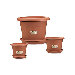 PLASTIKEN Plateau rond Ø 30 cm pour pot rond - Terracotta