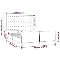 vidaXL Cadre de lit sans matelas bleu 140x200 cm tissu pas cher