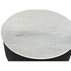 Avis Pegane Table basse ronde en marbre blanc et métal noir - Diamètre 80 x Hauteur 40 cm