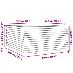 vidaXL Jardinière 100x100x49,5 cm bois de pin imprégné pas cher