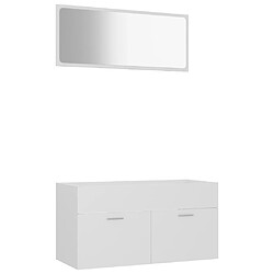 vidaXL Ensemble de meubles de salle de bain 2pcs blanc bois ingénierie