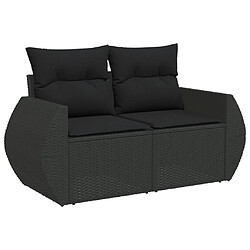 Avis Maison Chic Salon de jardin 7 pcs avec coussins | Ensemble de Table et chaises | Mobilier d'Extérieur noir résine tressée -GKD17123