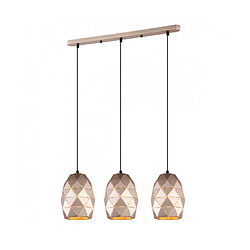 Luminaire Center Suspension moderne Harley Champagne doré en acier 3 ampoules