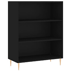 Avis vidaXL Buffet noir 69,5x32,5x180 cm bois d'ingénierie