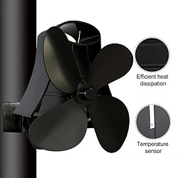 Wewoo YL-105 Ventilateur de poêle de cheminée à chaleur en aluminium à 4 lames argent pas cher