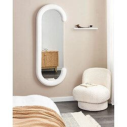 Beliani Miroir LOCHES Velours Blanc