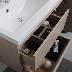 Acheter Kiamami Valentina MEUBLE DE SALLE DE BAINS SUSPENDU DE 90CM AVEC LAVABO A GAUCHE, PROFONDEUR DE 39CM | MALAGA