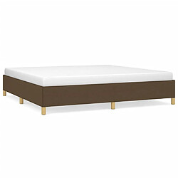 vidaXL Cadre de lit sans matelas marron foncé 200x200 cm tissu