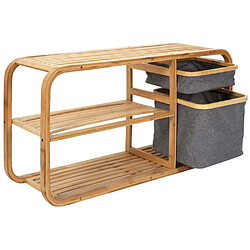 Acheter The Home Deco Factory Rangement en bambou avec 2 paniers en tissu.